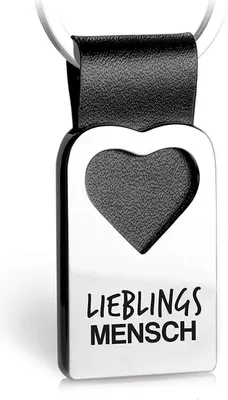 Produktbild von FABACH Herz Schlüsselanhänger mit Gravur aus Leder - Lieblingsmensch Geschenk Anhänger für Partner, beste Freundin, bester Freund - Lieblingsmensch