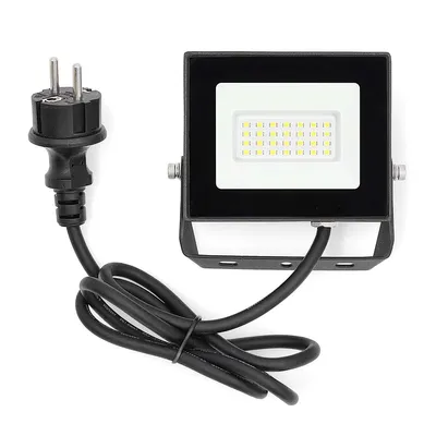 Produktbild von Nedis, 20W LED-Außenstrahler 4000K 1620lm IPX6 kabelgebunden, Schwarz