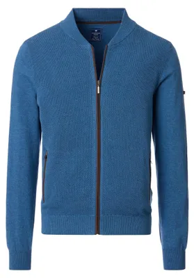 Produktbild von REDMOND Casual Herren Strickjacke Zipper Comfort Baumwolle Blau L