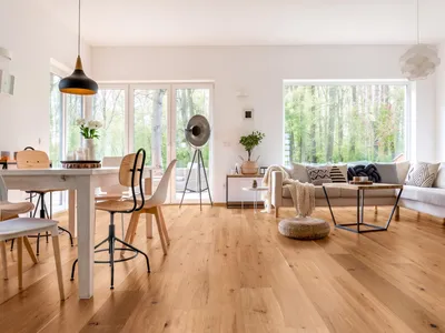 Produktbild von Timefloor | 2,873 m² | Braun 14 mm Parkett Eiche Landhausdiele, Handgehobelte Oberfläche Rohholzoptik, 3 Schicht Klick Parkettboden, Rustikale Eichendielen, Geölter Fertigparkett