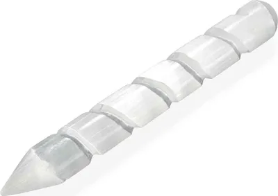 Produktbild von 2x Selenit Spiral Massagestab 15cm – Spiralförmiger Massagestab für Energiearbeit