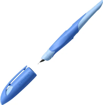 Produktbild von STABILO - Schulfüller ergonomisch für Rechtshänder mit Standard-Feder M - EASYbirdy Pastel Edition in blau/hellblau - inklusive Patrone