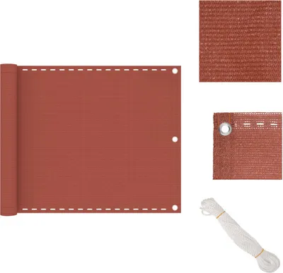 Produktbild von vidaXL Balkon-Sichtschutz Terracotta-Rot 75x600 cm HDPE -  Sonnenschirme & Sonnenschutze