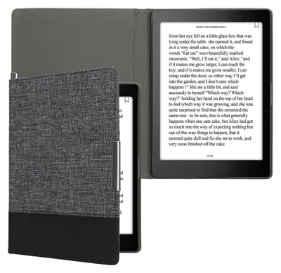 Produktbild von kwmobile Hülle kompatibel mit Kobo Aura ONE - Canvas eReader Schutzhülle Cover Case - Dunkelblau Schwarz