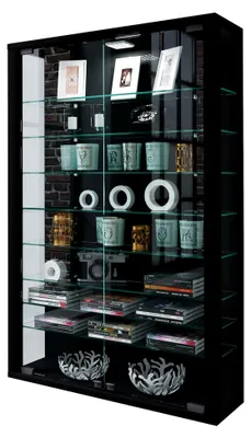 Produktbild von Hängende Glasvitrine | Vitrine aus ESG-Sicherheitsglas | Maße: H. 91 x B. 59 x T. 18 cm | Modern und platzsparend