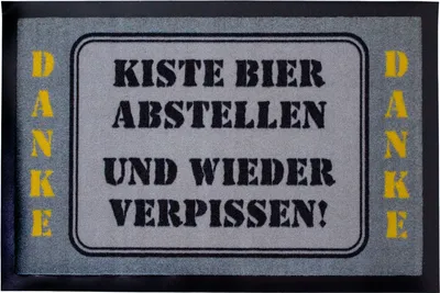 Produktbild von Fußmatte- Kiste Bier abstellen, Türmatte, Spruchmatte
