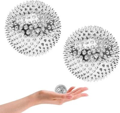 Produktbild von Famanu Massageballen Set - Akupressur und Muskelentspannung - 2 Stück 32mm - Silber