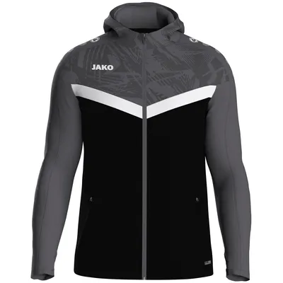 Produktbild von JAKO Damen Kapuzenjacke Iconic, Farbe:schwarz/anthrazit, Größe:40
