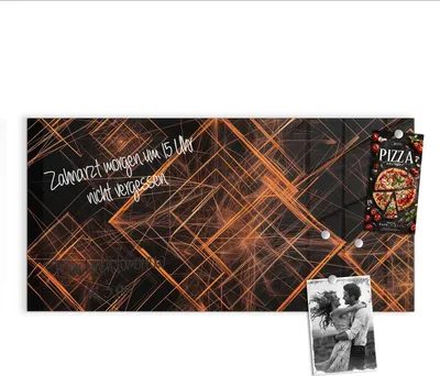 Produktbild von Magnettafel 100x50cm Pinnwand Whiteboard beschreibbar - Geometrisches Muster