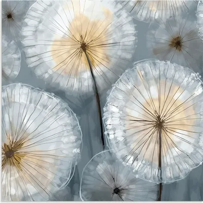 Produktbild von ARTland Wandbild Alu für Innen & Outdoor Abstrakte Pusteblumen Wiese Größe: 30x30 cm