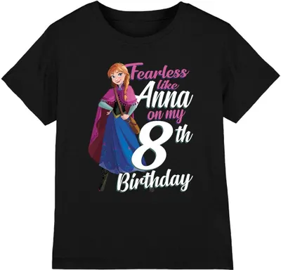Imagen del producto de Camiseta para niños de Frozen, diseño "Valiente como Anna", para celebraciones de cumpleaños. Modelo TV4971 (talla 116), color
