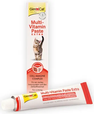 Produktbild von GimCat Multi-Vitamin Paste Extra - Katzensnack mit Fischöl für ein starkes Immun