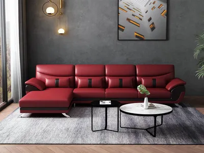 Produktbild von Design Wohnzimmer Lederpolster Ecksofa Eckcouch Couch Sofa L Form Wohnlandschaft