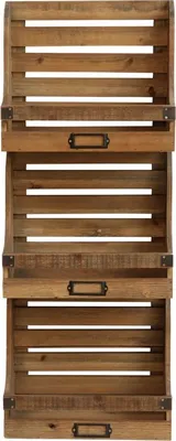 Produktbild von Chic Antique Regal Magazinhalter Holz 3 Fächer 35x90 Zeitungsständer Wandregal
