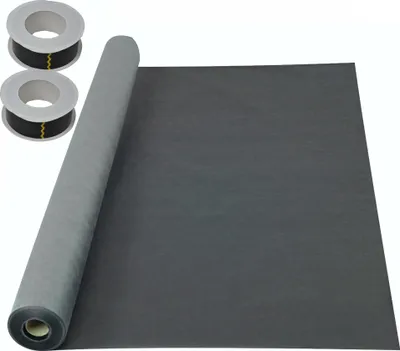 Produktbild von AMF Life Dachunterspannbahn, Dachfolie, 1,5m x 25m, grau + 2x Klebeband Schwarz