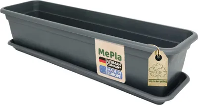 Produktbild von MePla - Set - Balkonkasten Balcony 80 cm + Untersetzer - Anthrazit