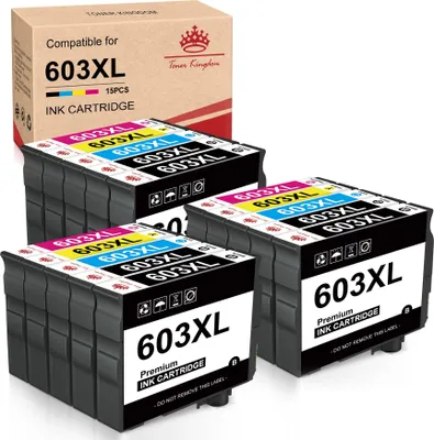 Produktbild von 15er-Pack Epson 603 Druckerpatronen Kompatibel für 603 XL für Expression Home XP-3100 XP-4105 XP-2100 XP-4155 Workforce WF-2830 WF-2810 WF-2850