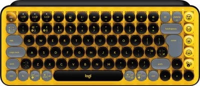 Zdjęcie produktu dla Logitech POP Keys, Mini, Bezprzewodowy, Bluetooth, Mechaniczna, QWERTY, Żółty