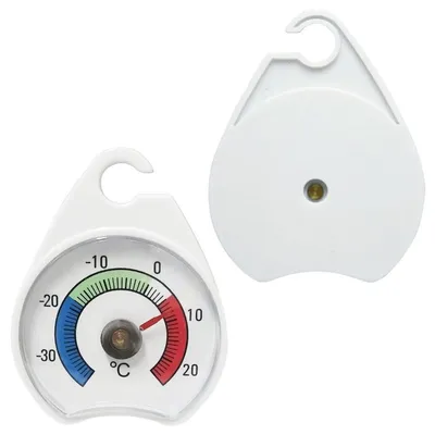 Image de INF Thermomètre blanc pour réfrigérateur et congélateur - indicateur de température sans pile avec capteur en acier inoxydable et crochet vertical