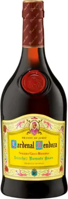 A bottle of Cardenal Mendoza Brandy de Jerez Solera Gran Reserva.