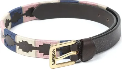 Produktbild von Aubrion - "Drover" Taillengürtel - Polo ER360 (70 cm x 25 mm) (Marineblau/Pink/Naturfarben)