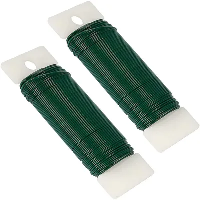 Produktbild von Bindedraht - Ummantelt und biegsam - Für Garten und Floristik - 2 Rollen à 35 m / 0,65 mm Grün