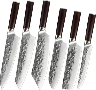 Produktbild von Set Küchenmesser WO-39187 - 6 Stück / Braun KP39187