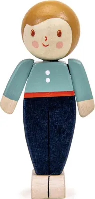 Image de Tender Leaf Figurine de maison de poupée - Père en ivoire - Jouets en bois Famille