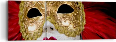 Produktbild von Bild auf Leinwand - Leinwandbild - Venezianische Maske Kostüm Spaß Feder - 90x30cm - Wand Bild - Wanddeko - Leinwanddruck - Bilder - Kunstdruck - Leinwand bilder - Wandkunst - CA90x30-0437