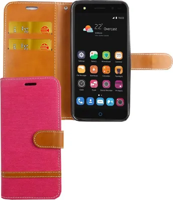Produktbild von Tasche für ZTE Blade V7 Lite Jeans Cover Handy Schutz Hülle Case Pink