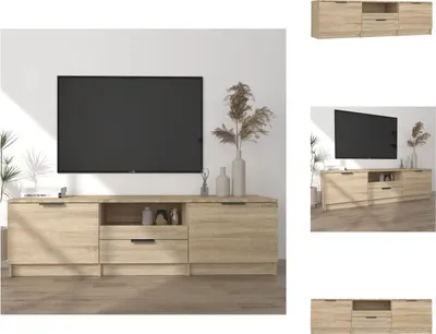 Obrázek produktu pro vidaXL TV skříňka Sonoma dub 140x35x40 cm materiál na bázi dřeva - TV nábytek
