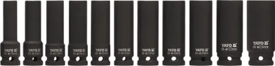 Produktbild von Yato YT-1054, Steckschlüsselsatz, Schwarz, 1/2", Verchromtes Molybdän, 78 mm