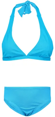 Produktbild von Aquarti Mädchen Bikini Set Bustier Bikinislip Zweiteiliger Badeanzug, Farbe: Zum Binden - Jacquard Punkte Türkis, Größe: 164