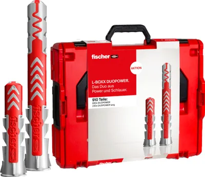 Immagine prodotto di fischer 558627 fischer L-Boxx 102 DuoPower 558627 Betondübel-Sortiment, 910 St.