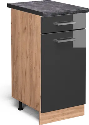 Produktbild von Küchenunterschrank Vicco R-Line Anthrazit Hochglanz 40 cm , AP Anthrazit, Model 45930