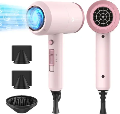 Produktbild von Professioneller Ionen-Haartrockner 1800W, schnell trocknend, geräuscharm, 2 Konzentratordüsen, Diffusor, für Zuhause, Salon & Reisen