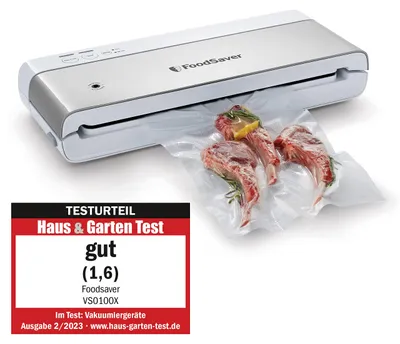 Productafbeelding van FoodSaver vacuümapparaat zilver/wit 1 rol + 4 zakken