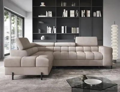 Produktbild von ELTAP Ecksofa Ferucce links mit Schlaffunktion und Bettkasten, Beige