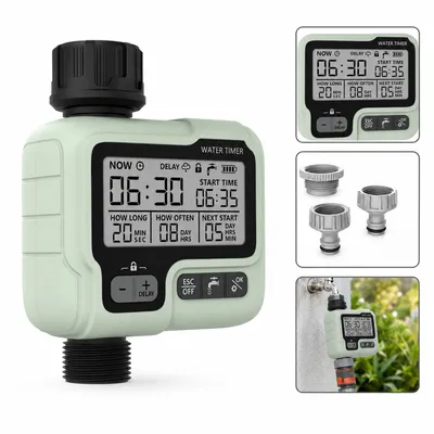 Produktbild von Bewässerungscomputer mit LCD, automatische Gartenbewässerung für Rasen, Pflanzen & Gewächshaus