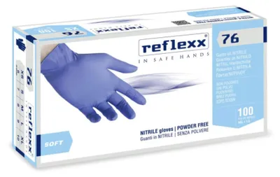 Productafbeelding van Reflexx R76 nitrilhandschoenen, poedervrij, 100% latexvrij, 3,5 g, categorie 3, 100 stuks, maat L
