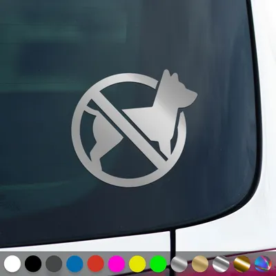 Produktbild von PantherPixel Hunde Verboten Aufkleber Nicht Erlaubt Hundeverbot Sticker Auto Geschenkidee Farbe Silber