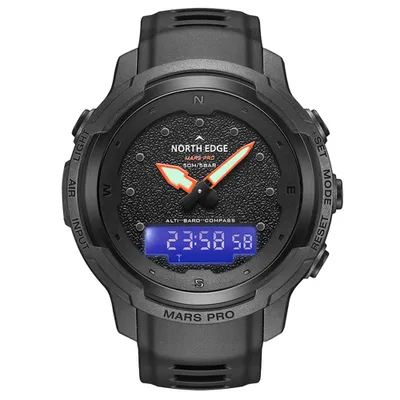 Produktbild von Kohlefaser-Outdoor-Sport-Herrenuhr, Kompass, Hoehenmesser, Barometer, Thermometer, Wecker