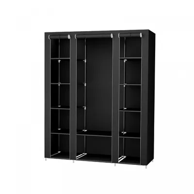 Produktbild von Garderobe, Stoff, schwarz 150x175x45cm