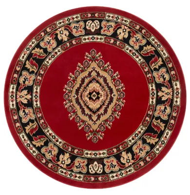 Produktbild von Tapiso Teppich ATLAS Rund orientalisch Medaillon rot Wohnzimmer 160 x 160 cm