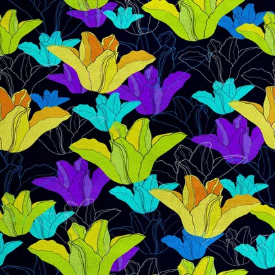 Produktbild von Royal Samt Stoff Polyester Zum Nähen - Motiv Blumen 8