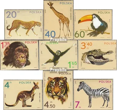 Produktbild von Briefmarken Polen 1972 Mi 2162-2170 (kompl.Ausg.) postfrisch Tiere aus zoologischen Gärten