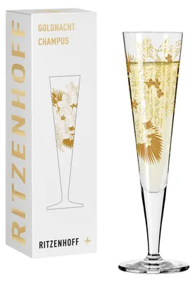Champagneglas Goldnacht 200 ml Kristall Golddekor