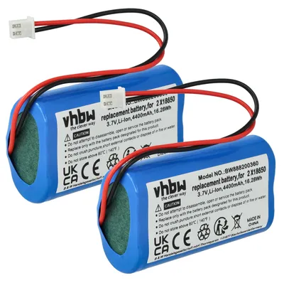 Produktbild von vhbw 2x Akku Ersatz für Zafferano BAT04703706701900 für Tischlampe, Nachttischlampe (4400 mAh, 3,7 V, Li-Ion)