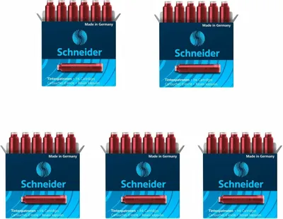Produktbild von Schneider Standard-Tintenpatronen 5er-Set rot