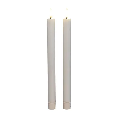 Produktbild von Coen Bakker LED Stabkerzen weiß Timer Tafelkerzen Kunststoff 3D Flamme 2x26cm